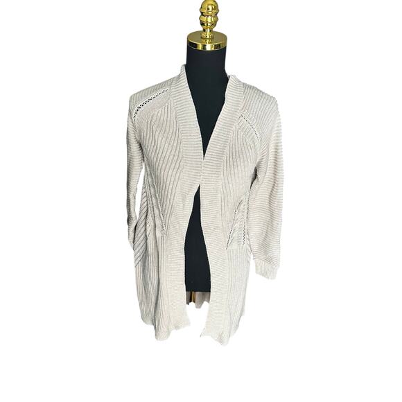 Belldini Tan Long Cardigan Sweater Small - Cottagecore Boho Academia Layering - Picture 1 of 7